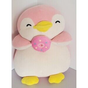 Rare Miniso Life Pink Penguin W/ Doughnut Plush 13” Kawaii Pendy Stuffed Animal
